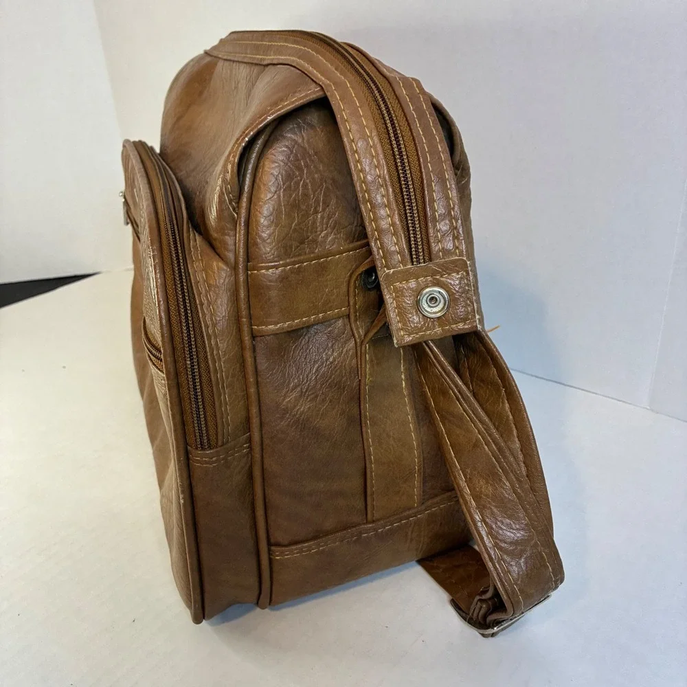 Samsonite Silhouette II Vintage Brown Faux Leather Messenger Bag Carry On Mens - Picture 10 of 16